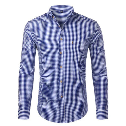 Garson | Men's Checkered Pattern Long Sleeve Dress Shirt