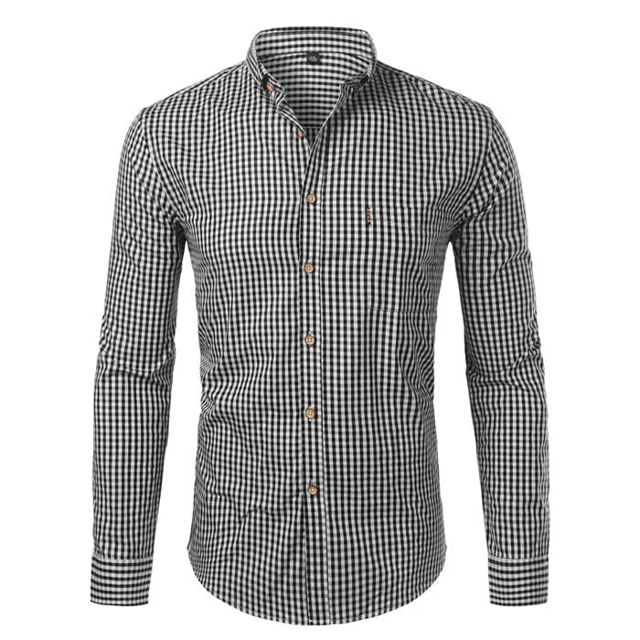 Garson | Men's Checkered Pattern Long Sleeve Dress Shirt