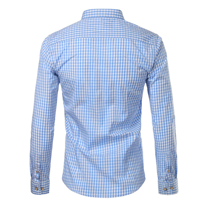 Garson | Men's Checkered Pattern Long Sleeve Dress Shirt