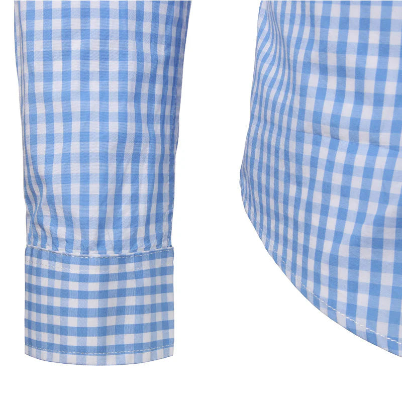 Garson | Men's Checkered Pattern Long Sleeve Dress Shirt