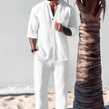 Garvin | Men's Drawstring Button Front Collared Two Piece Set