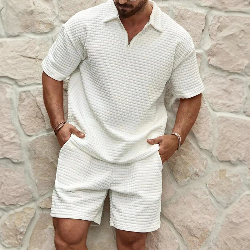 Garvin | Men's Half-Zip Polo Short Sleeve Two Piece Matching Set