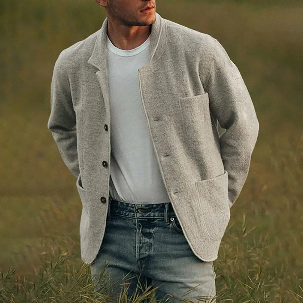 Gaspar | Men's Long Sleeve Button Front Pocketed Blazer