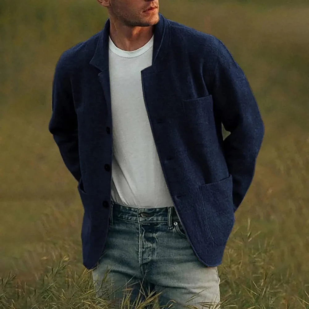 Gaspar | Men's Long Sleeve Button Front Pocketed Blazer
