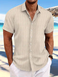 Gatsby | Men's Textured Short Sleeve Button-Down Summer Shirt