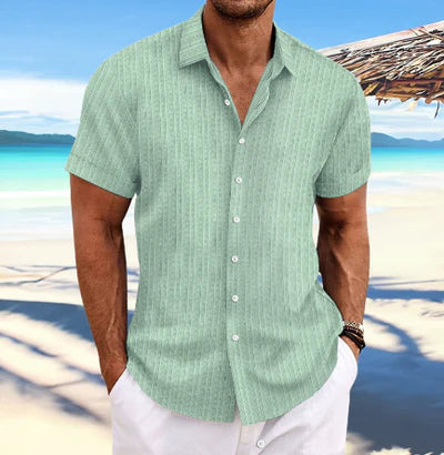 Gatsby | Men's Textured Short Sleeve Button-Down Summer Shirt
