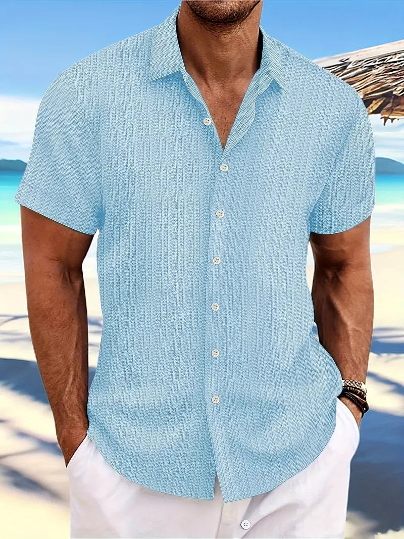 Gatsby | Men's Textured Short Sleeve Button-Down Summer Shirt