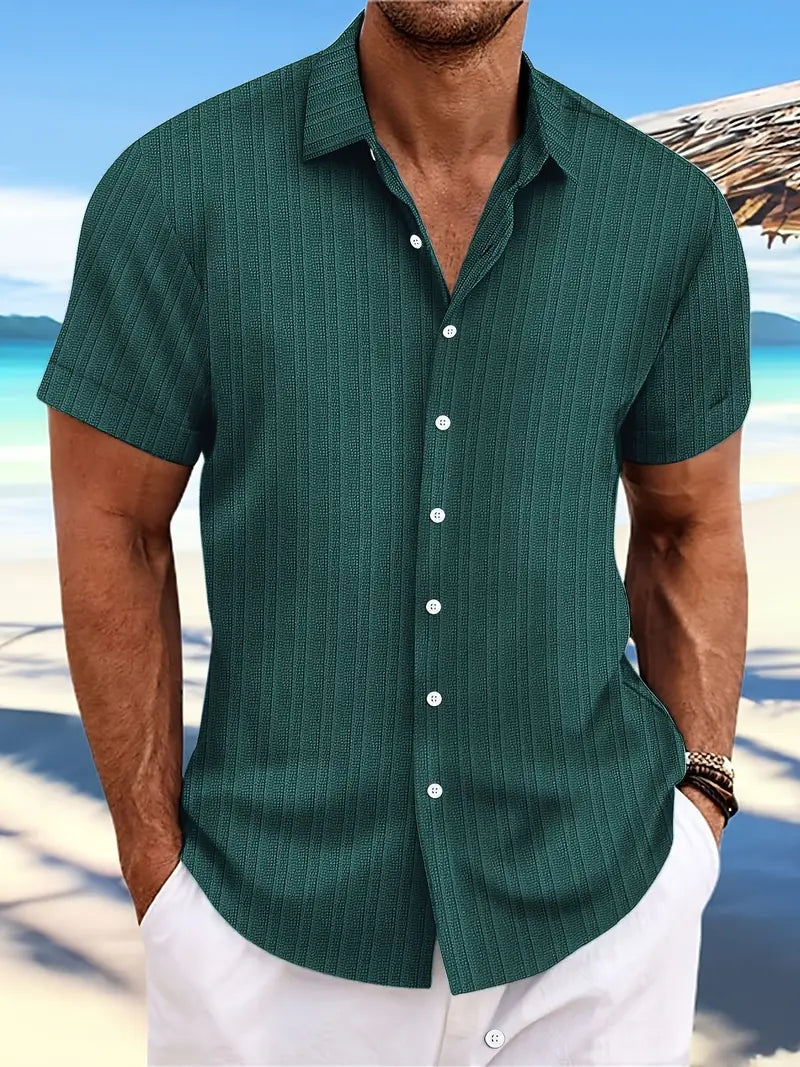 Gatsby | Men's Textured Short Sleeve Button-Down Summer Shirt