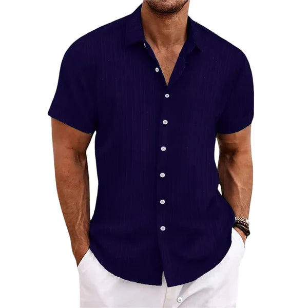 Gatsby | Men's Textured Short Sleeve Button-Down Summer Shirt