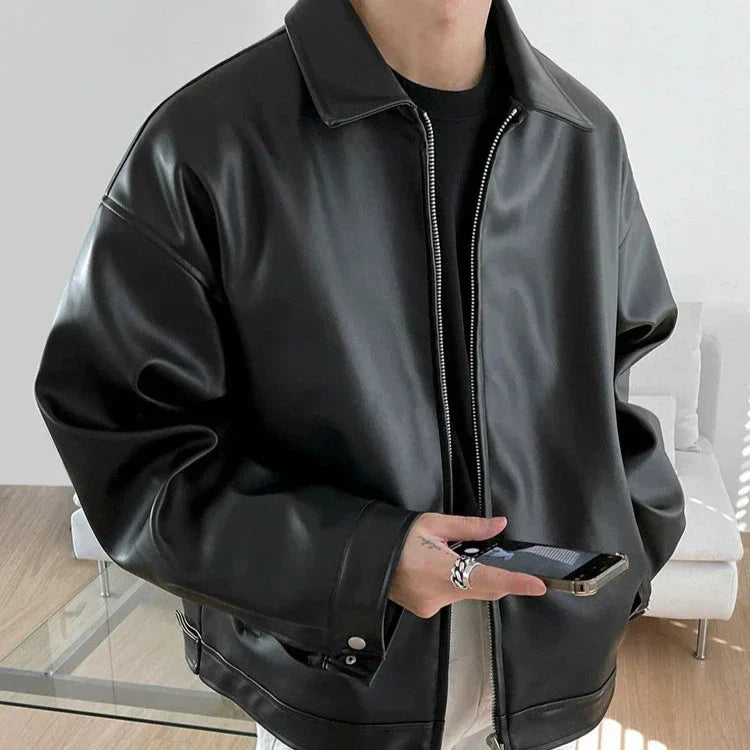 Gavan | Men’s Zip Front Long Sleeve Turn Down Collar Jacket