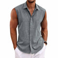 Gedeon | Men's Sleeveless Collared Button-Down Summer Shirt