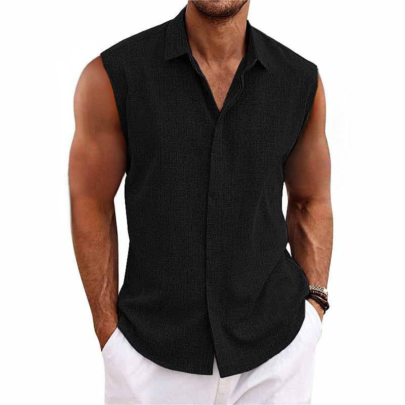 Gedeon | Men's Sleeveless Collared Button-Down Summer Shirt