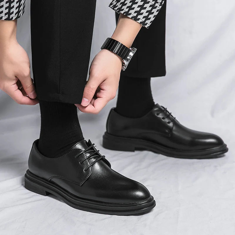 Geoffrey | Men's Gloss Lace-Up Black Dress Shoes