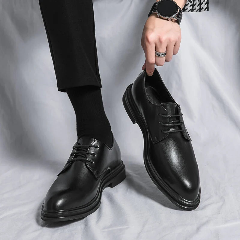 Geoffrey | Men's Gloss Lace-Up Black Dress Shoes