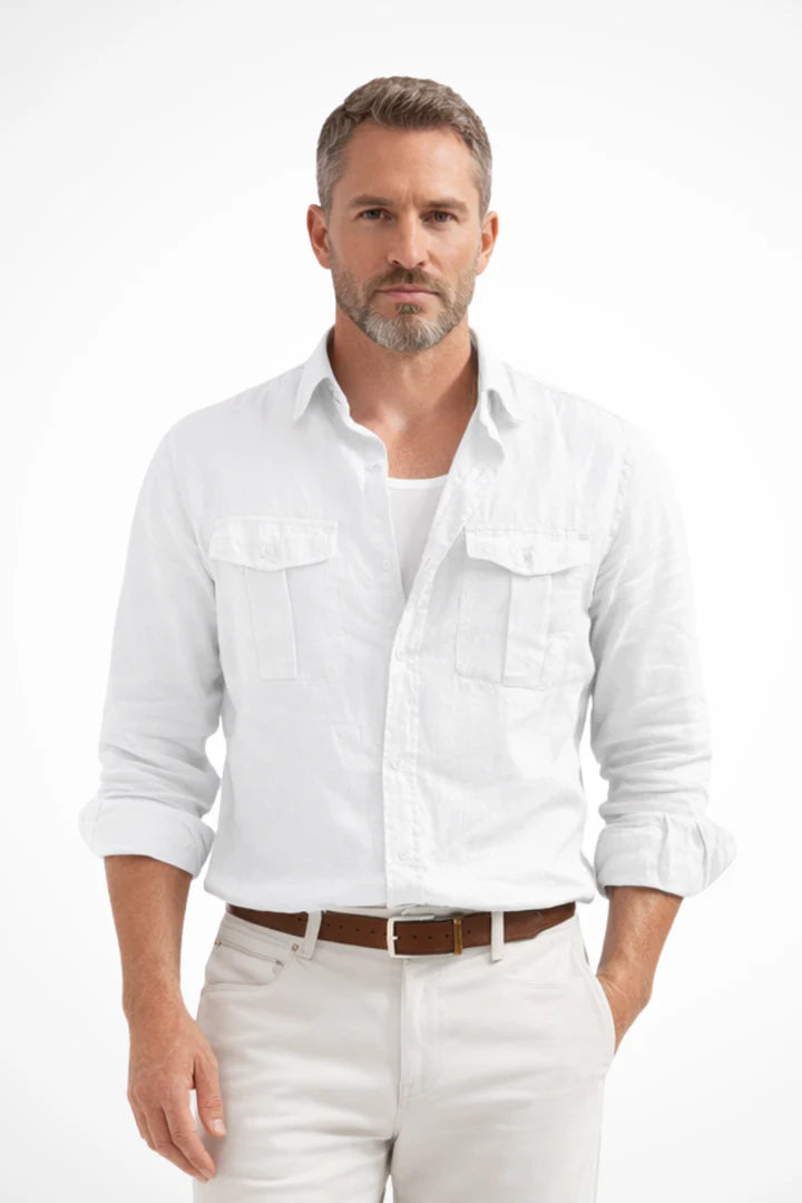 Georgio | Men’s Long Sleeve Button Front Pocketed Shirt