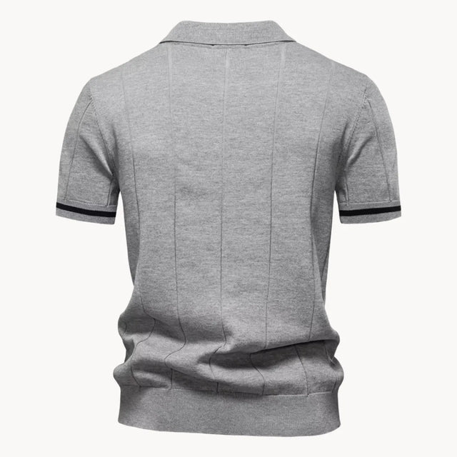 Gerardo | Men's Zip Front Collared Short Sleeve Polo Shirt