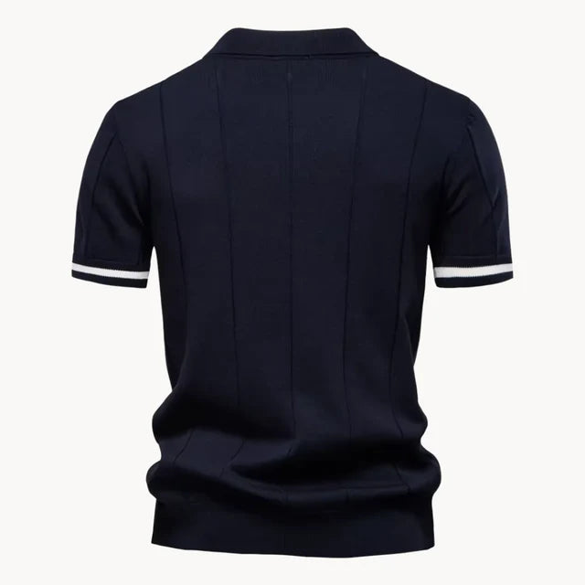 Gerardo | Men's Zip Front Collared Short Sleeve Polo Shirt
