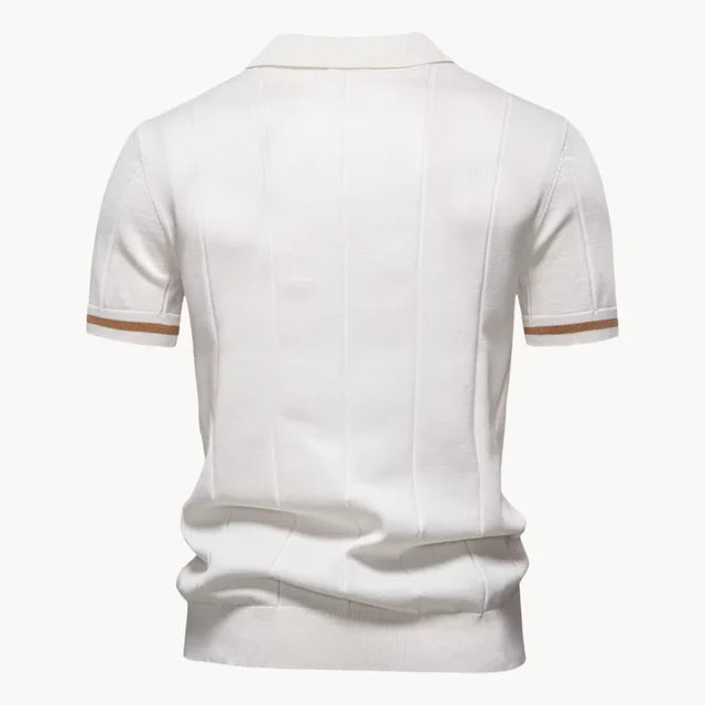 Gerardo | Men's Zip Front Collared Short Sleeve Polo Shirt