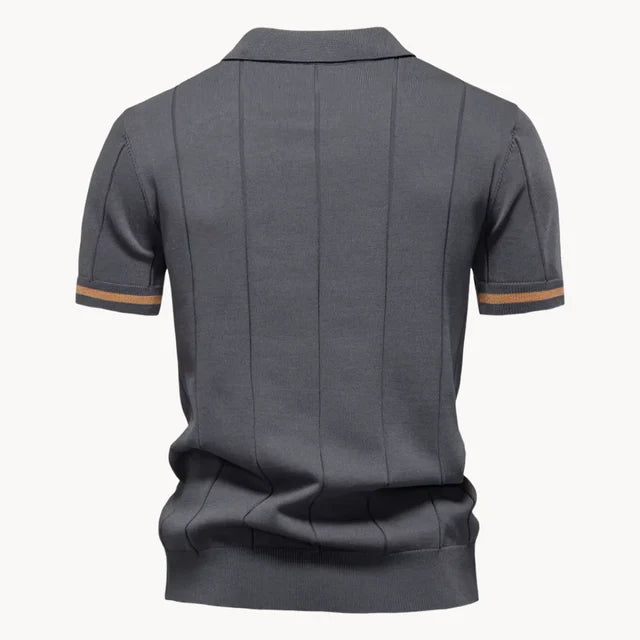 Gerardo | Men's Zip Front Collared Short Sleeve Polo Shirt