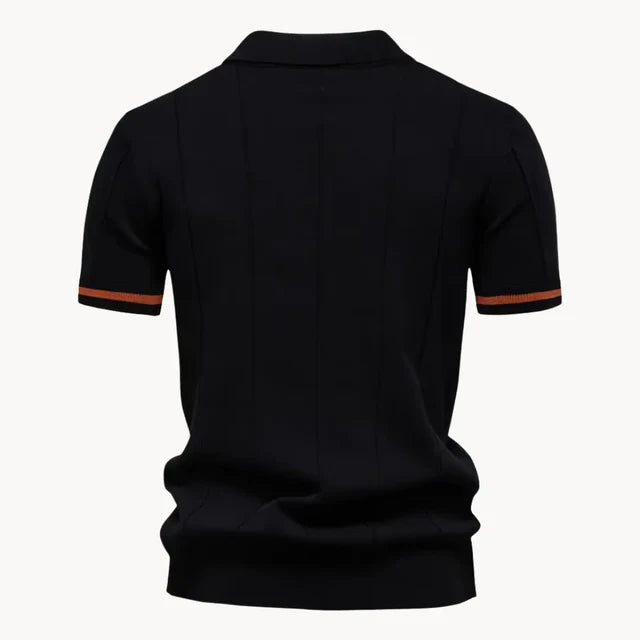 Gerardo | Men's Zip Front Collared Short Sleeve Polo Shirt