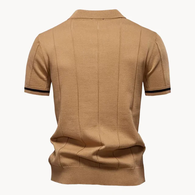 Gerardo | Men's Zip Front Collared Short Sleeve Polo Shirt