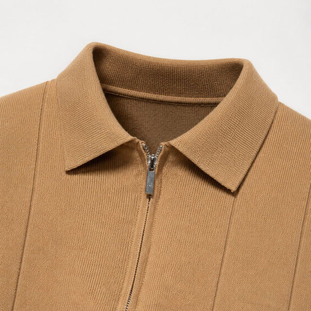 Gerardo | Men's Zip Front Collared Short Sleeve Polo Shirt