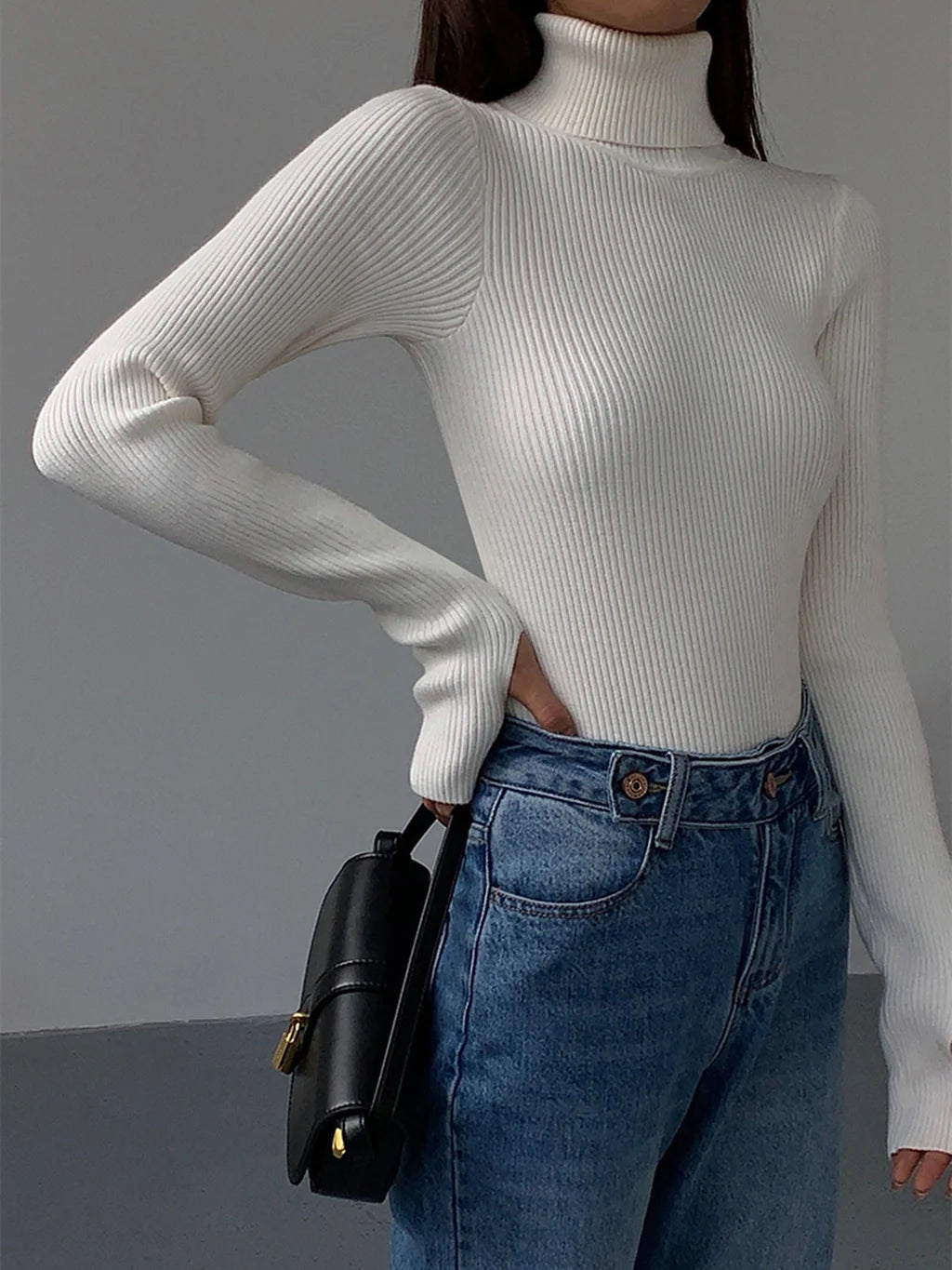 Gerda | Women’s Long Sleeve Turtle Neck Slim Fit Top