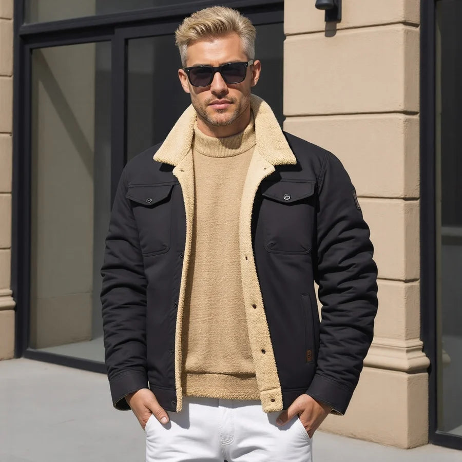 Gideon | Men’s Collared Button Front Winter Bomber Jacket