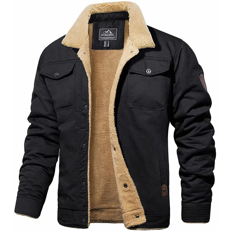 Gideon | Men’s Collared Button Front Winter Bomber Jacket