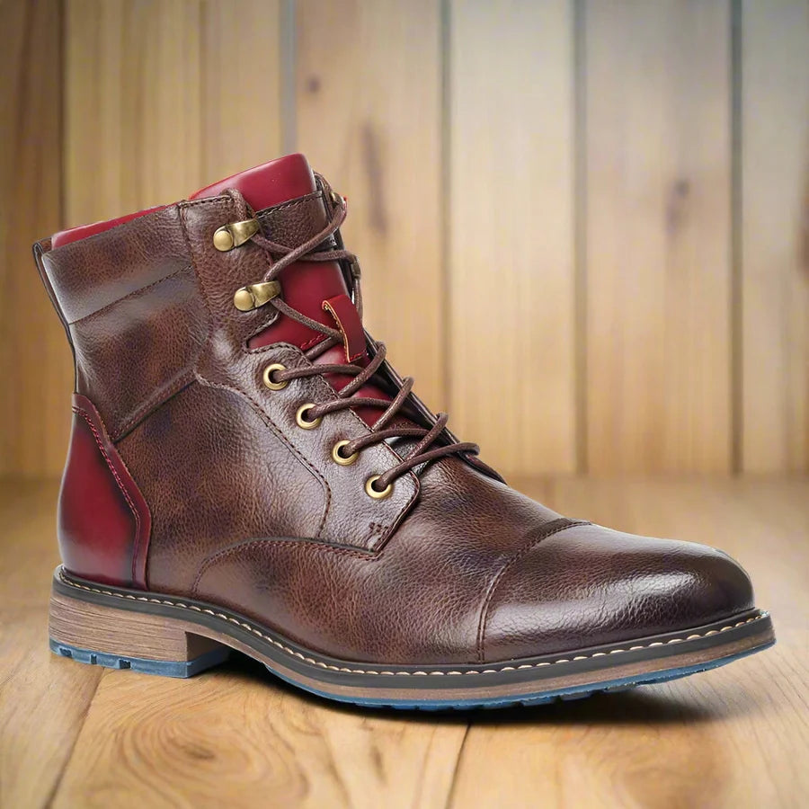 Giovanny | Men’s Round Toe Lace Up Side Zip Boots