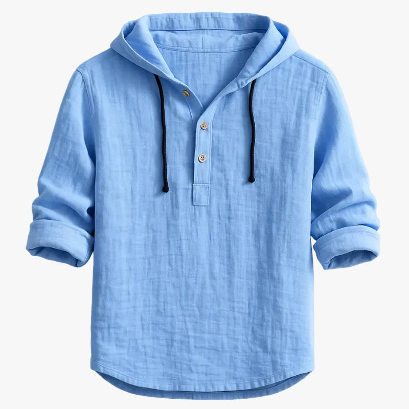 Grantley | Men’s Long Sleeve Button Front Drawstring Hooded Shirt