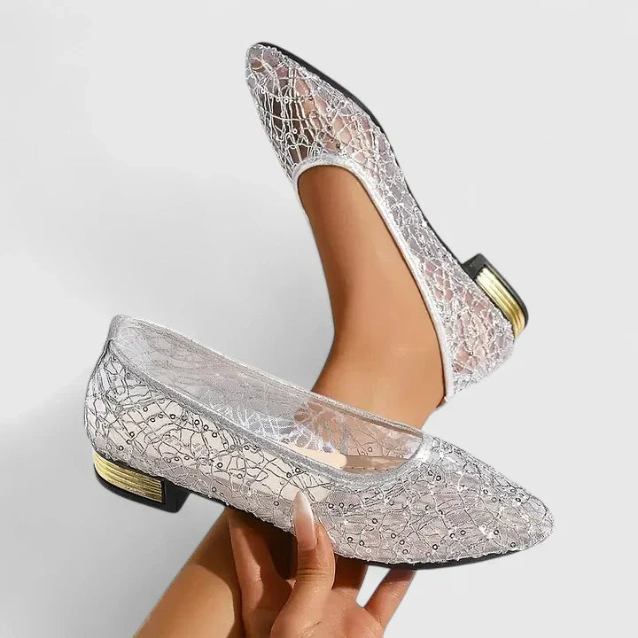 Gudrun | Women’s Pointed Toe Slip On Low Heel Shoes