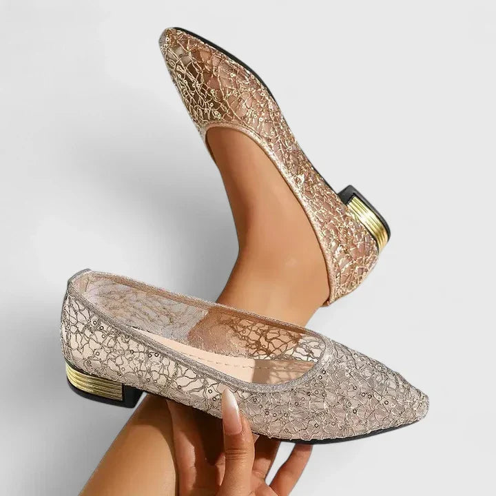 Gudrun | Women’s Pointed Toe Slip On Low Heel Shoes