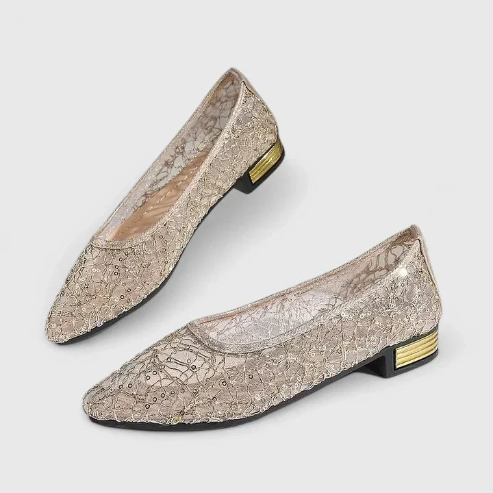 Gudrun | Women’s Pointed Toe Slip On Low Heel Shoes