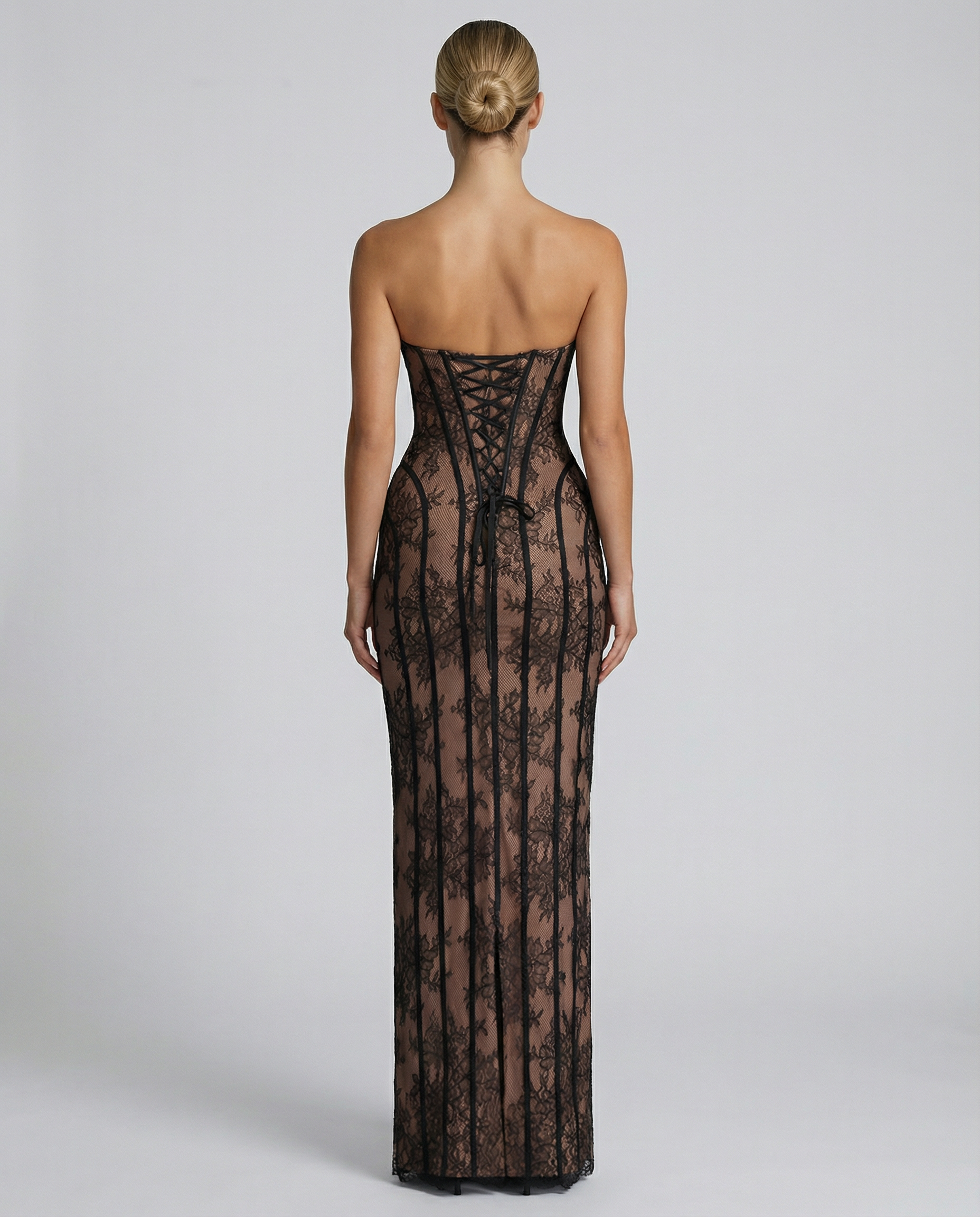 Gwendolyn | Women's Strapless Bodycon Corset Maxi Dress