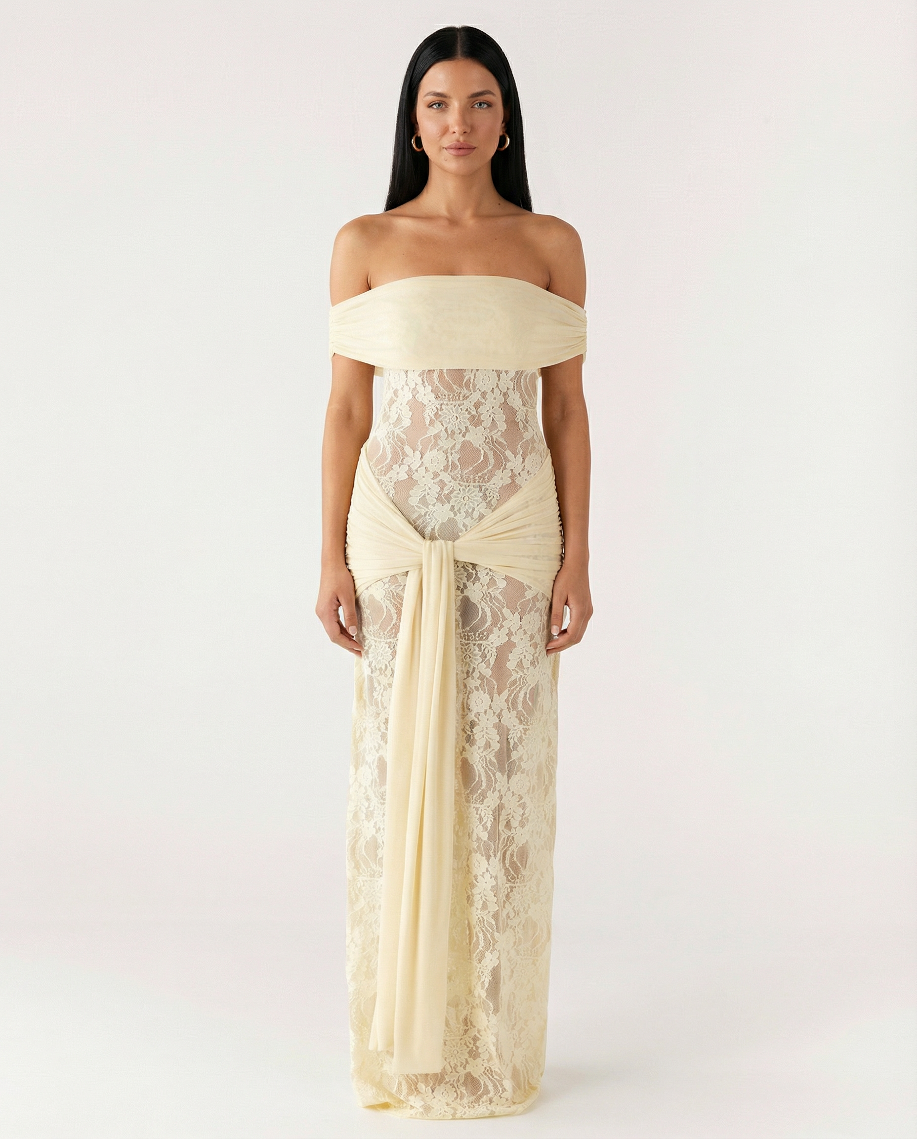 Harper | Women's Fitted Off Shoulder Wedding Guest Dress
