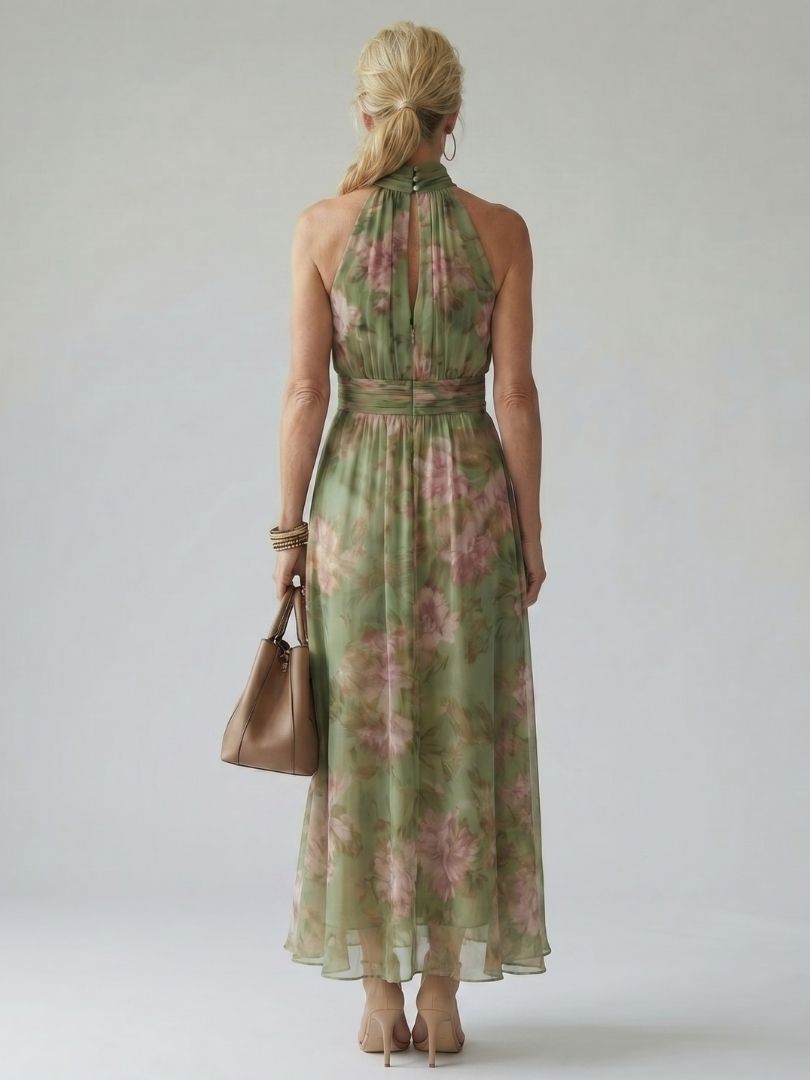 Harper | Women's Sleeveless Halter Neck Midi Dress