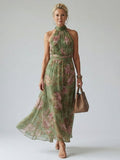 Harper | Women's Sleeveless Halter Neck Midi Dress