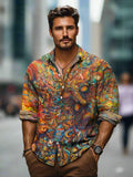 Harrington | Men's Multicolor Abstract Button-Front Summer Shirt