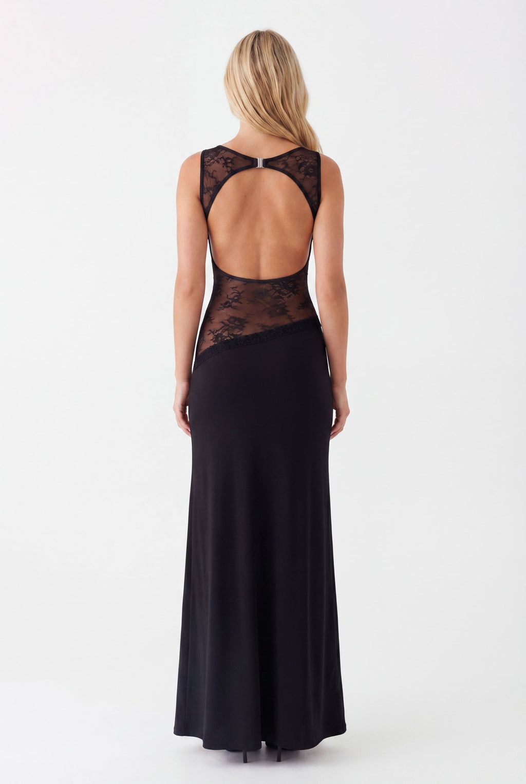 Hayley | Women's Sleeveless Open Back Boat Neck Maxi Dress
