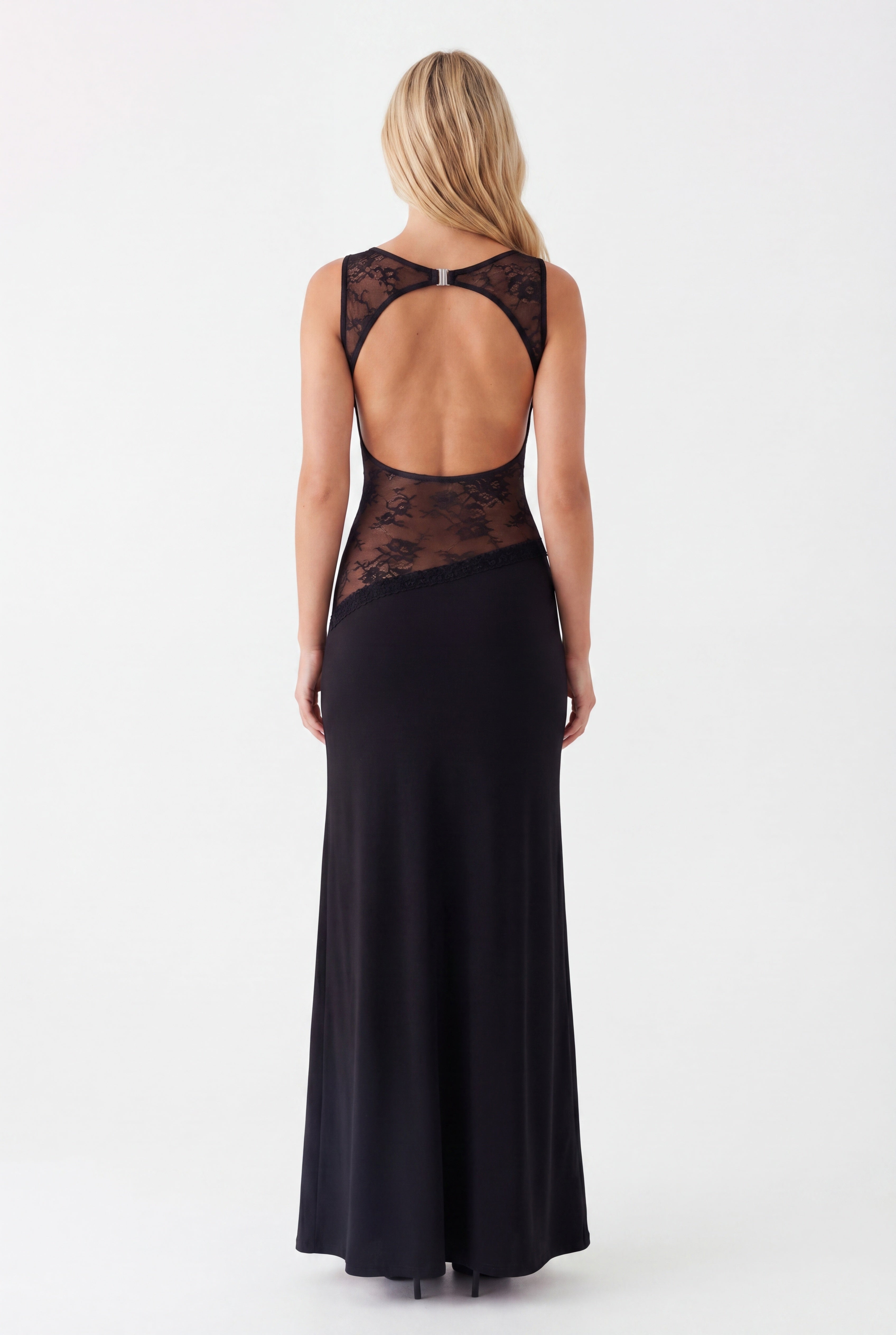 Hayley | Women's Sleeveless Open Back Boat Neck Maxi Dress