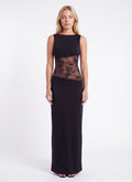Hayley | Women's Sleeveless Open Back Boat Neck Maxi Dress