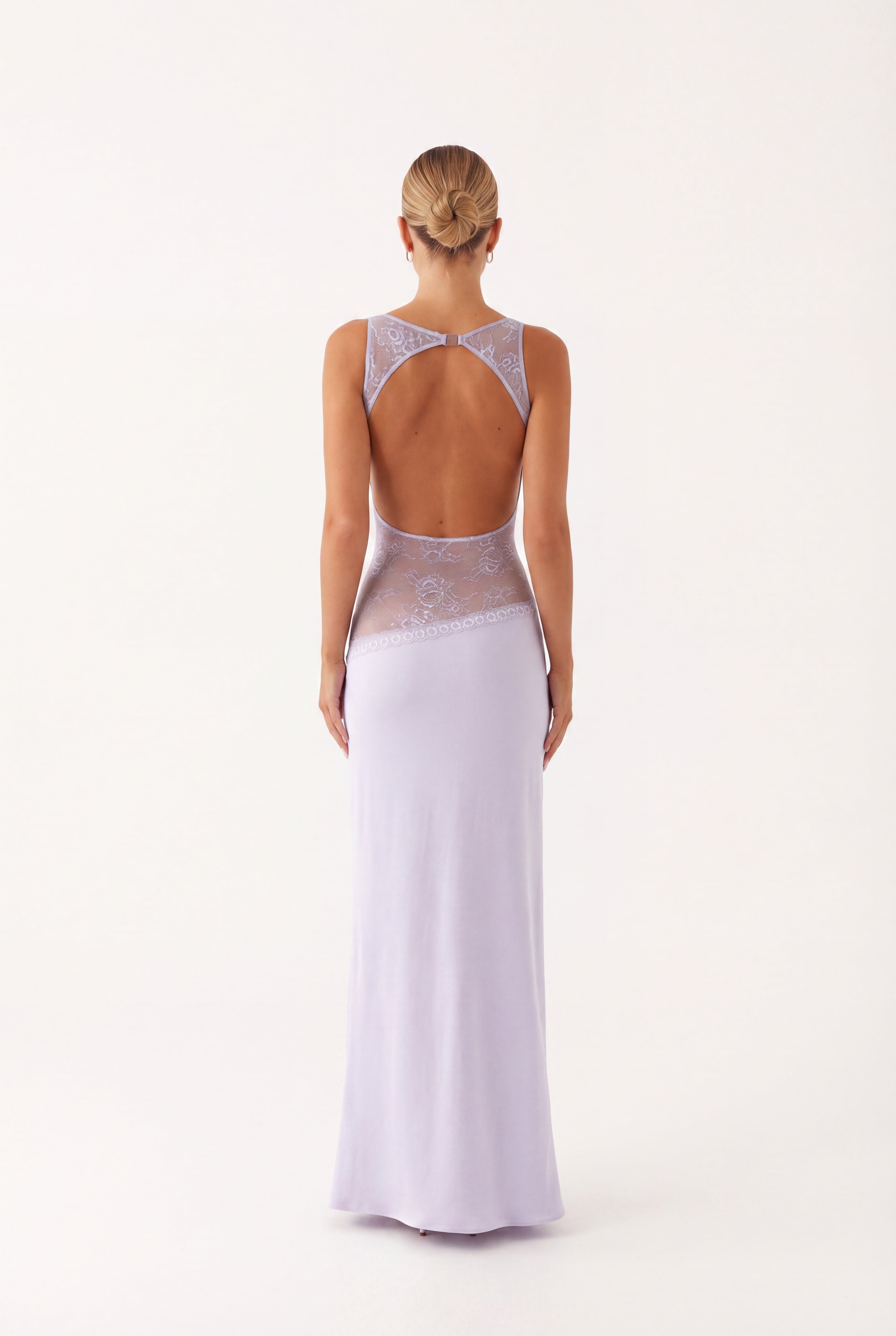Hayley | Women's Sleeveless Open Back Boat Neck Maxi Dress