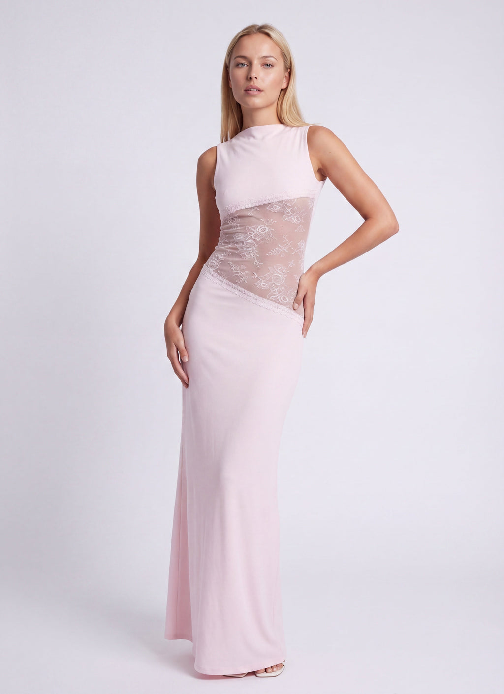 Hayley | Women's Sleeveless Open Back Boat Neck Maxi Dress