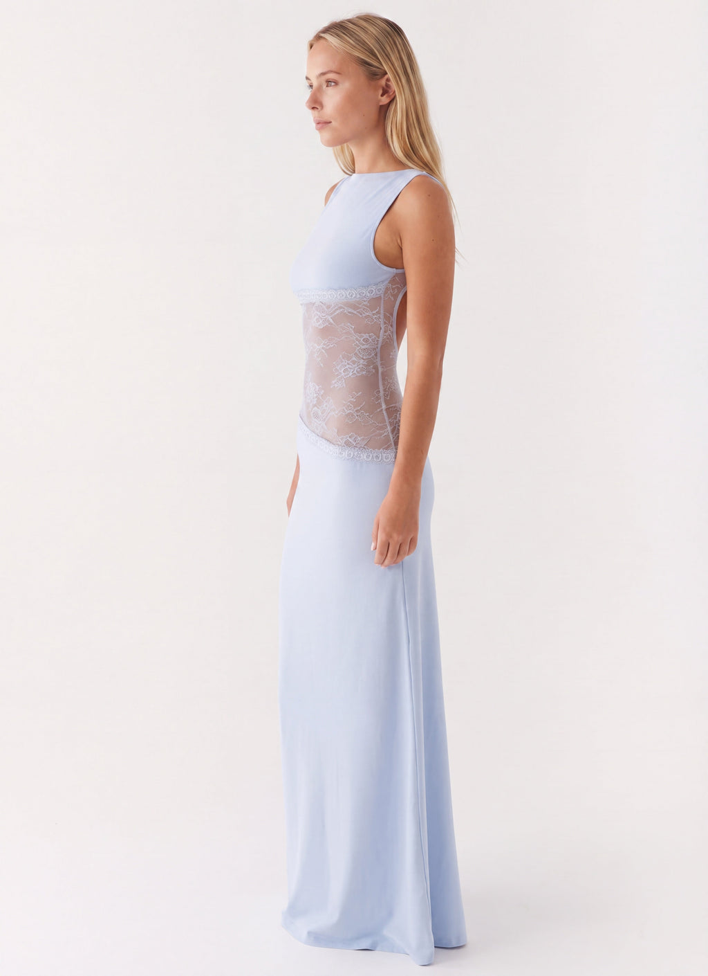 Hayley | Women's Sleeveless Open Back Boat Neck Maxi Dress
