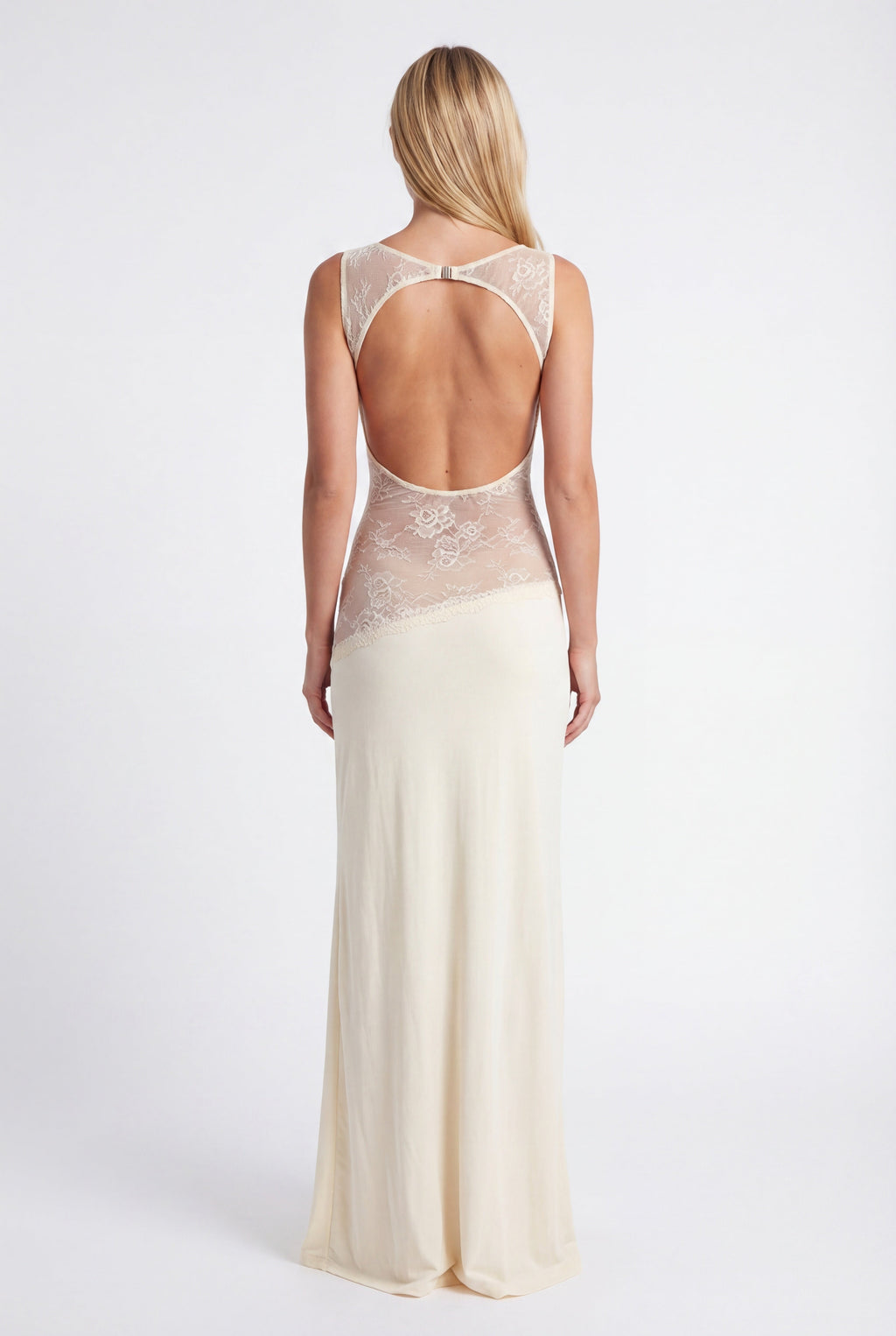 Hayley | Women's Sleeveless Open Back Boat Neck Maxi Dress