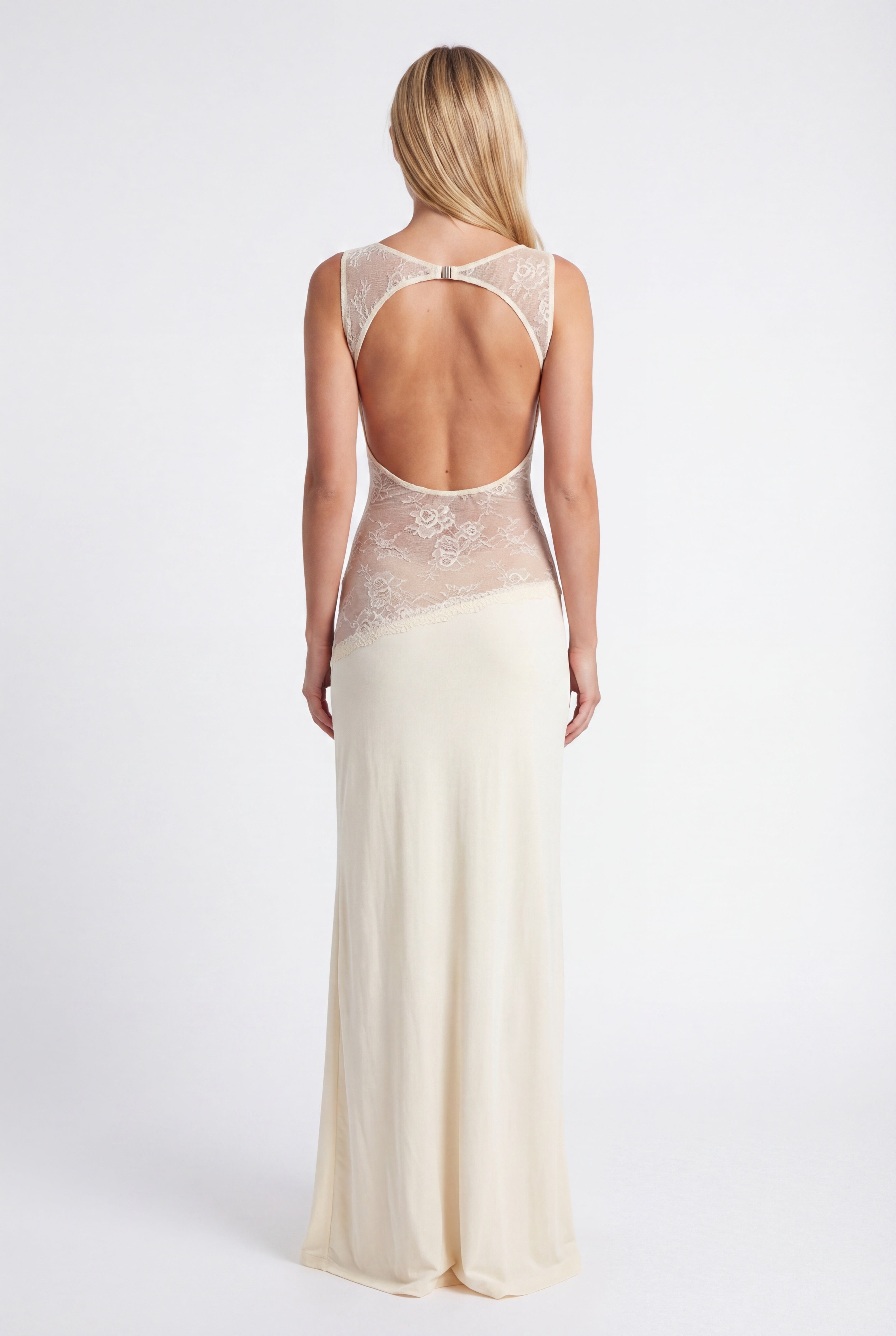 Hayley | Women's Sleeveless Open Back Boat Neck Maxi Dress
