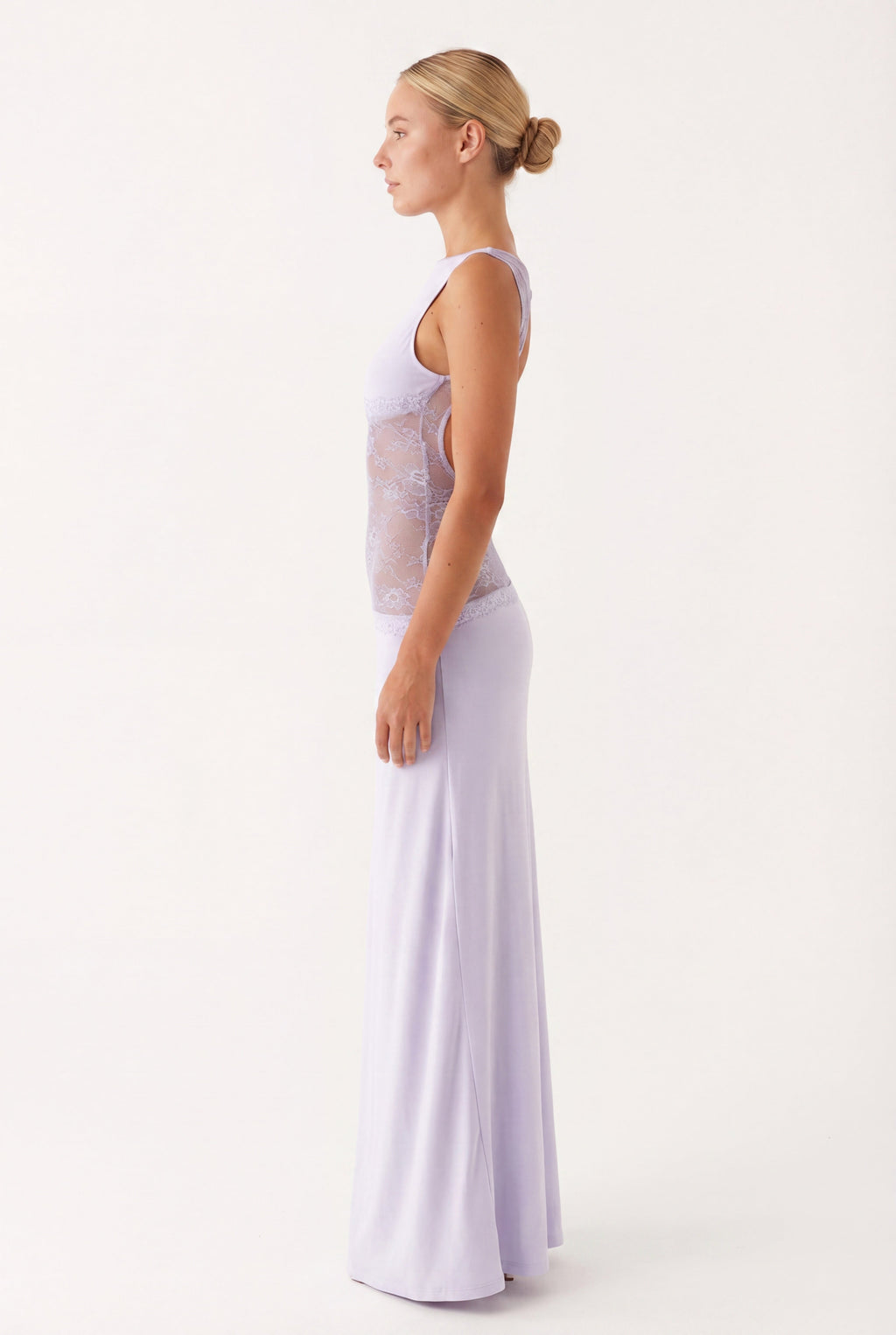 Hayley | Women's Sleeveless Open Back Boat Neck Maxi Dress