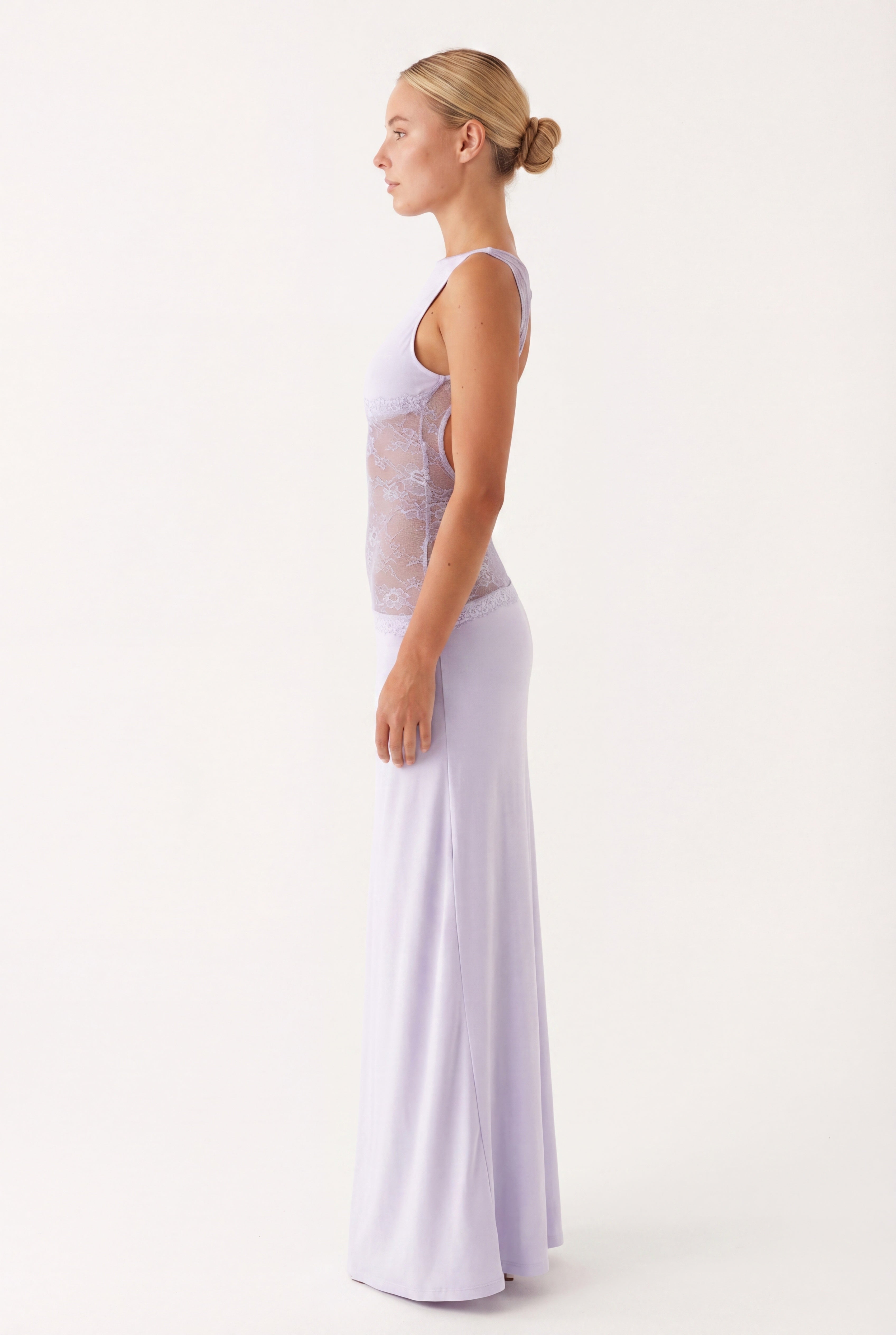 Hayley | Women's Sleeveless Open Back Boat Neck Maxi Dress