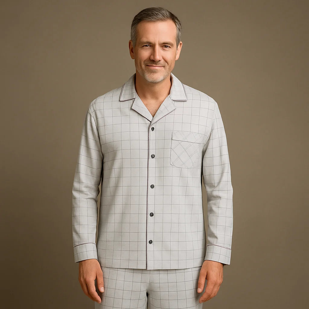 Hayward | Men’s Long Sleeve Button Front Collared Pajama Set